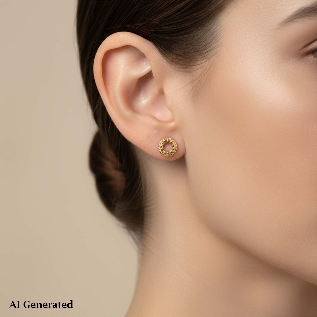 گوشواره میخی مدل حلقه بافت