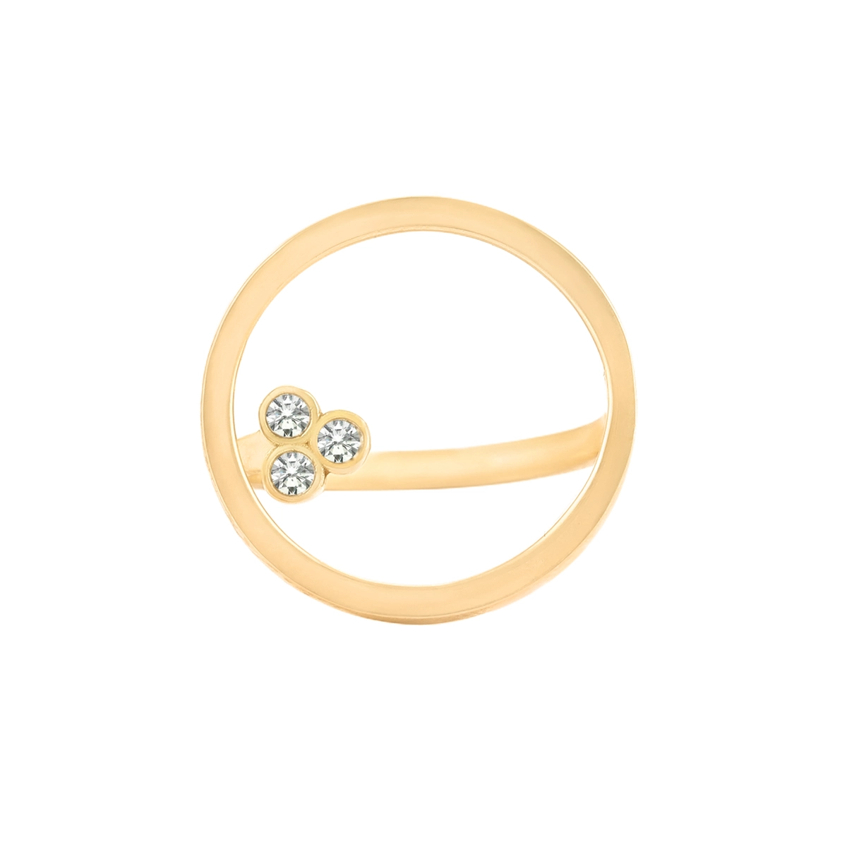 انگشتر دایره سه سنگ