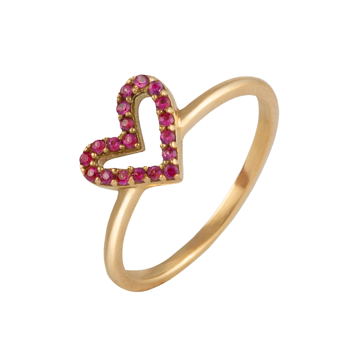 انگشتر قلب آبنباتی نگین دار