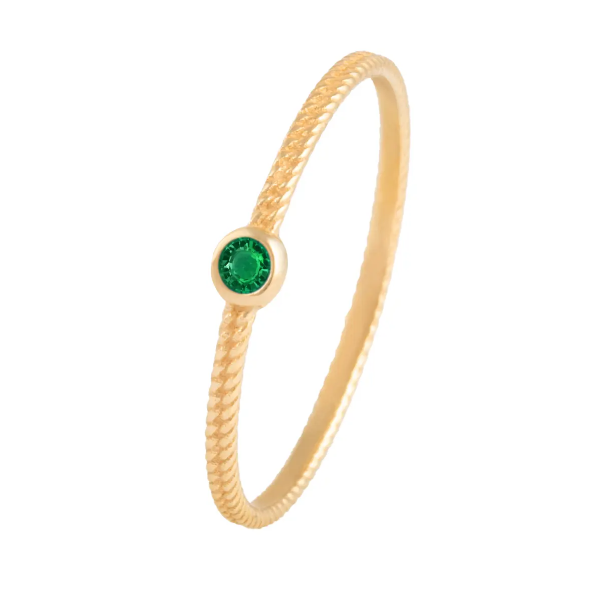 انگشتر نگینی کارتیه ظریف سبز