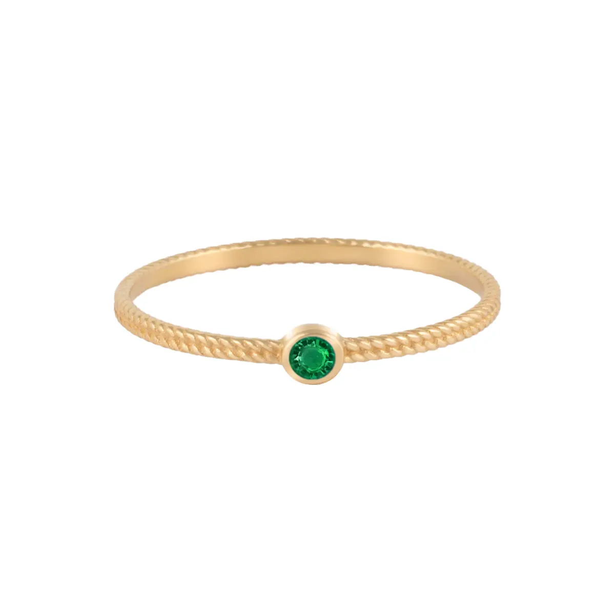 انگشتر نگینی کارتیه ظریف سبز