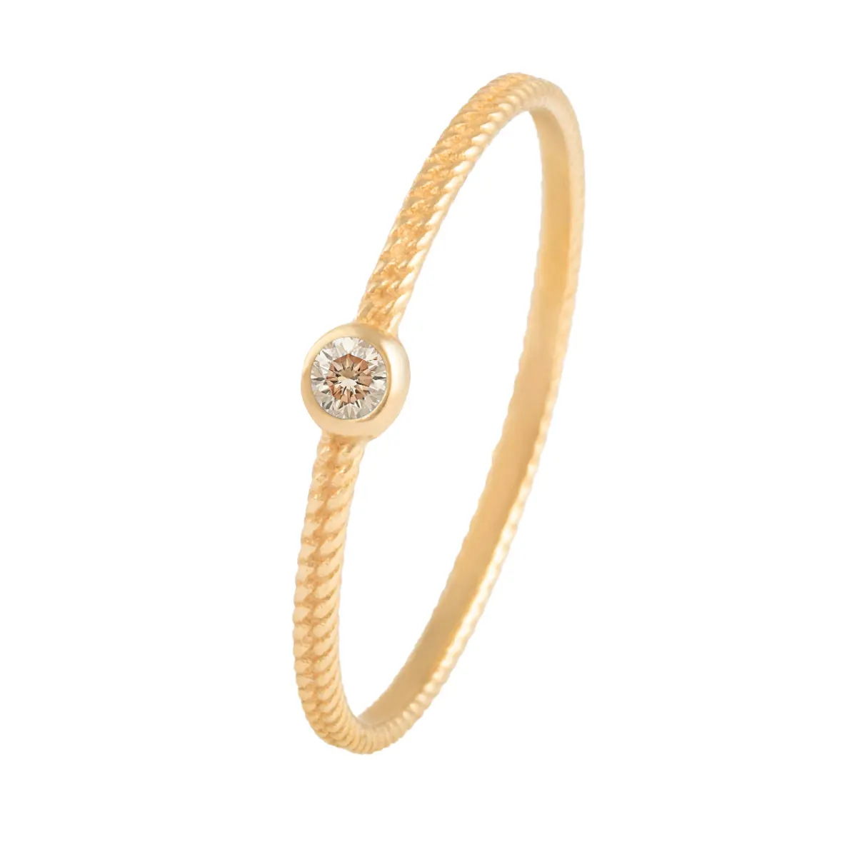 انگشتر نگینی کارتیه ظریف شامپاینی