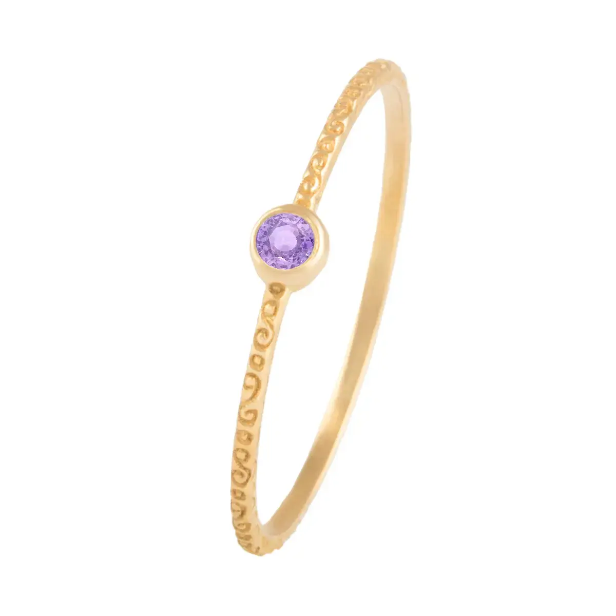 انگشتر نگینی یارا بنفش