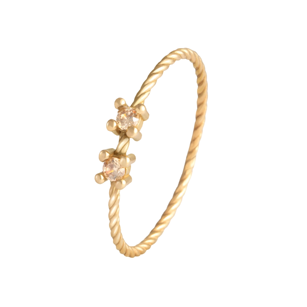 انگشتر طنابی دو نگین