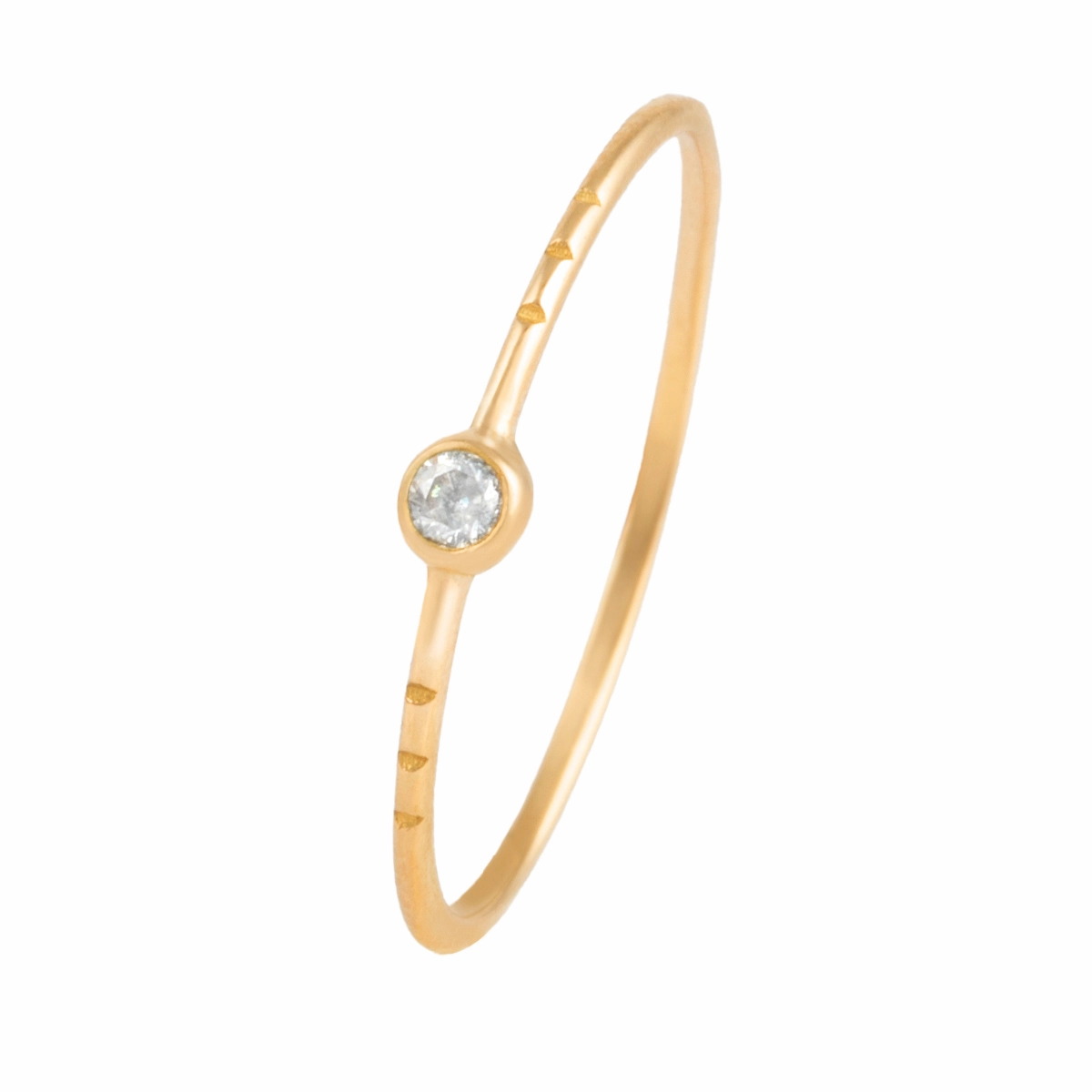 انگشتر مینیمال سه خط نگینی